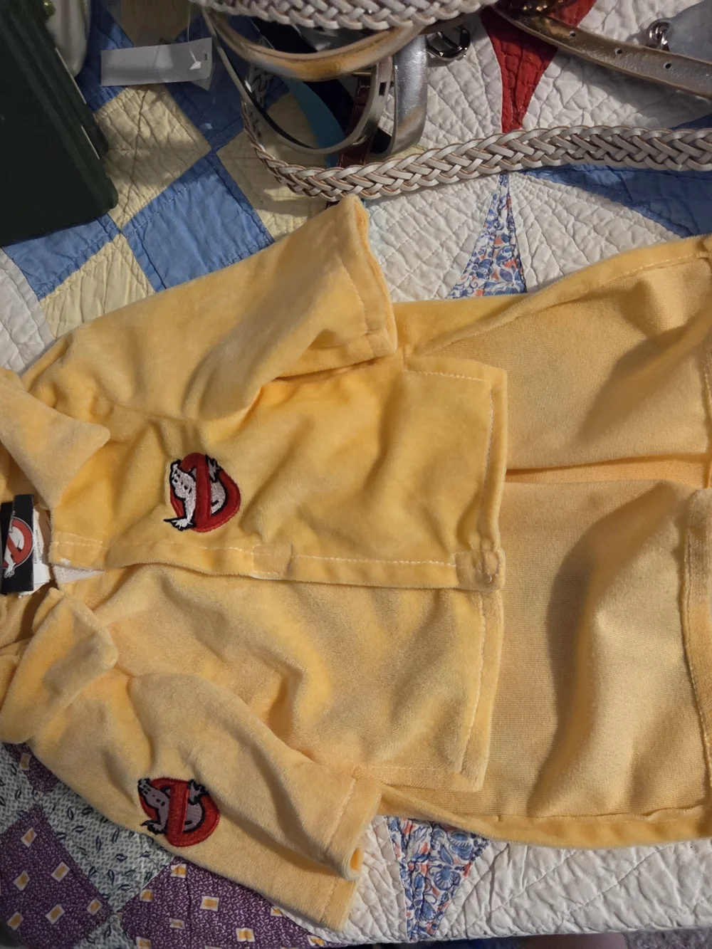 Orange Halloween dog pet costume Ghost busters jacket velcro medium M
